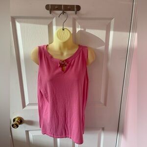 Talbots Women’s Pink Tank Top with Keyhole